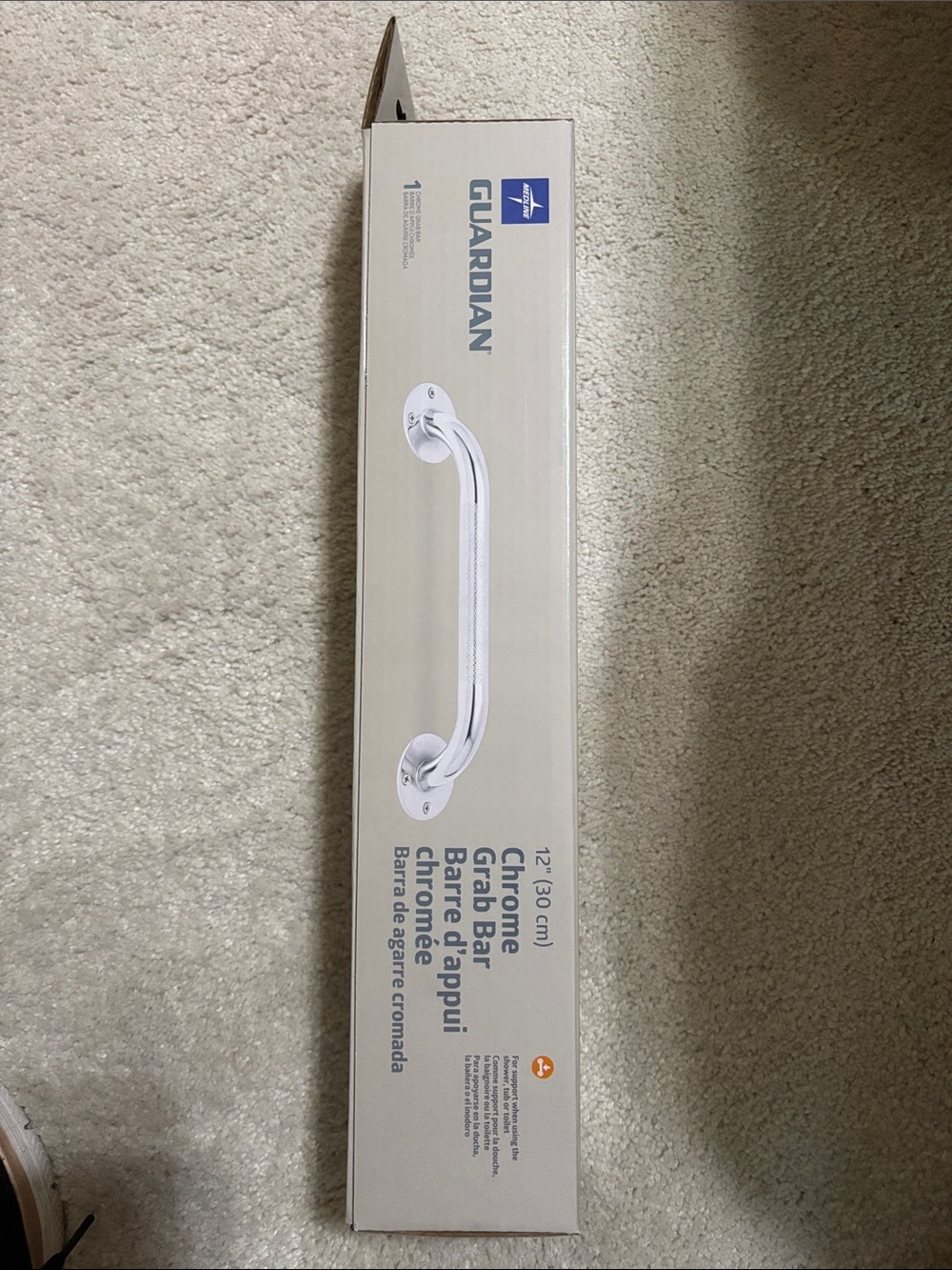 Chrome Grab Bar - 12" - ADA Bathroom Support